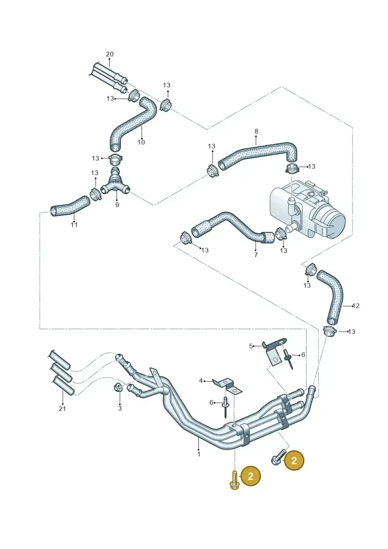 N91035002 — Volkswagen Caravelle (2015-2019) diagram 861819820, position 2