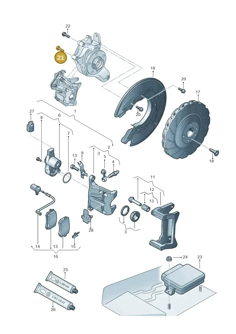 N91041702 — Audi A7 Sportback (2014-2018) diagram 765615700, position 21
