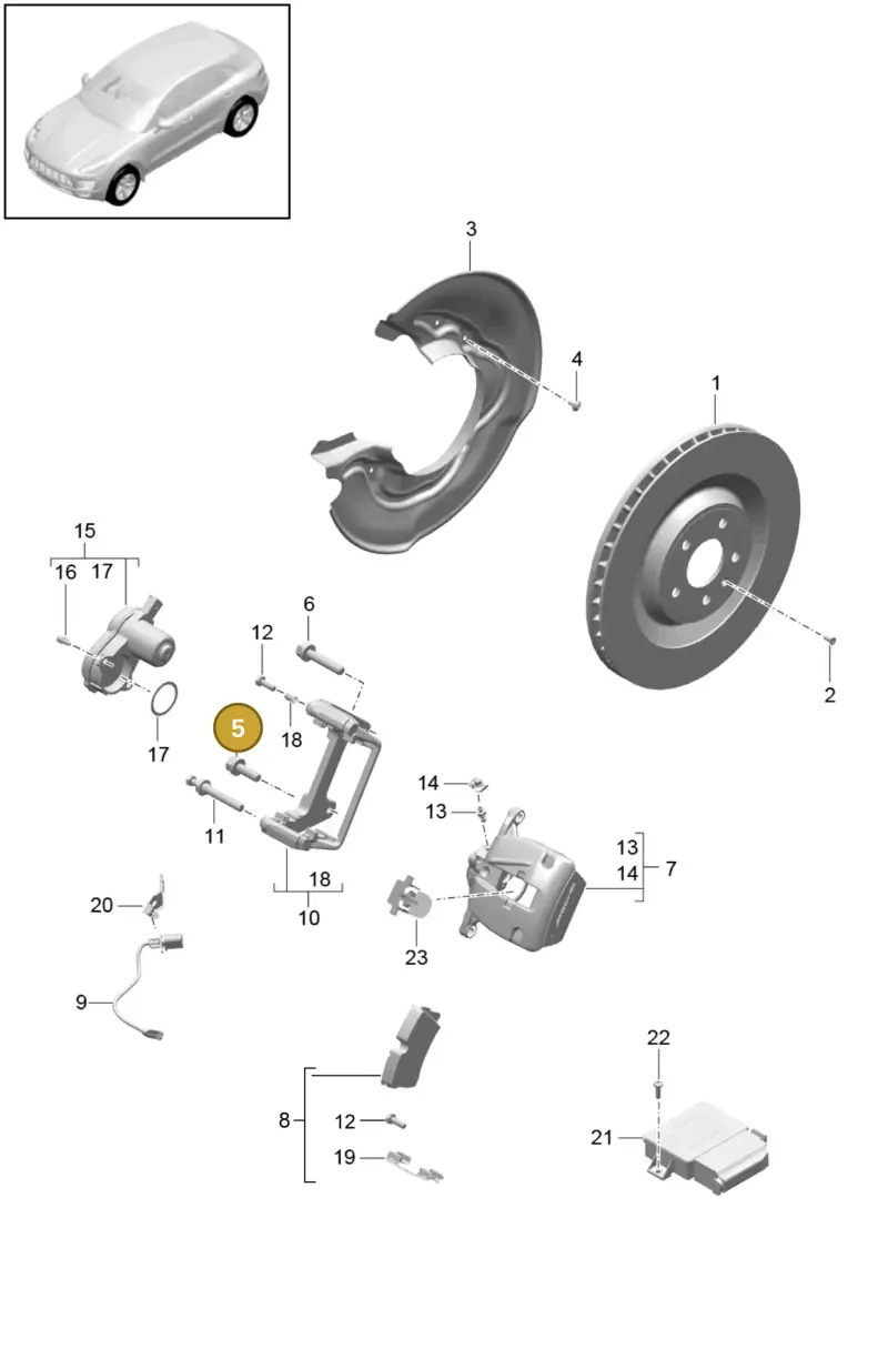 N91041702 — Porsche Macan (2013-2018) diagram p44603000, position 5