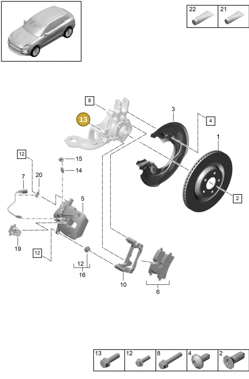 N91041702 — Porsche Macan (2018-2022) diagram p52000160, position 13