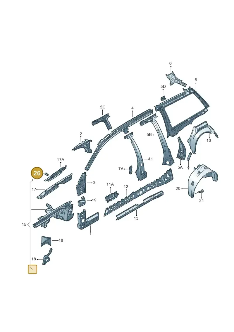 N91041901 — Volkswagen PASSAT/4MOTION/W8 (2002-2005) diagram 226809500, position 26