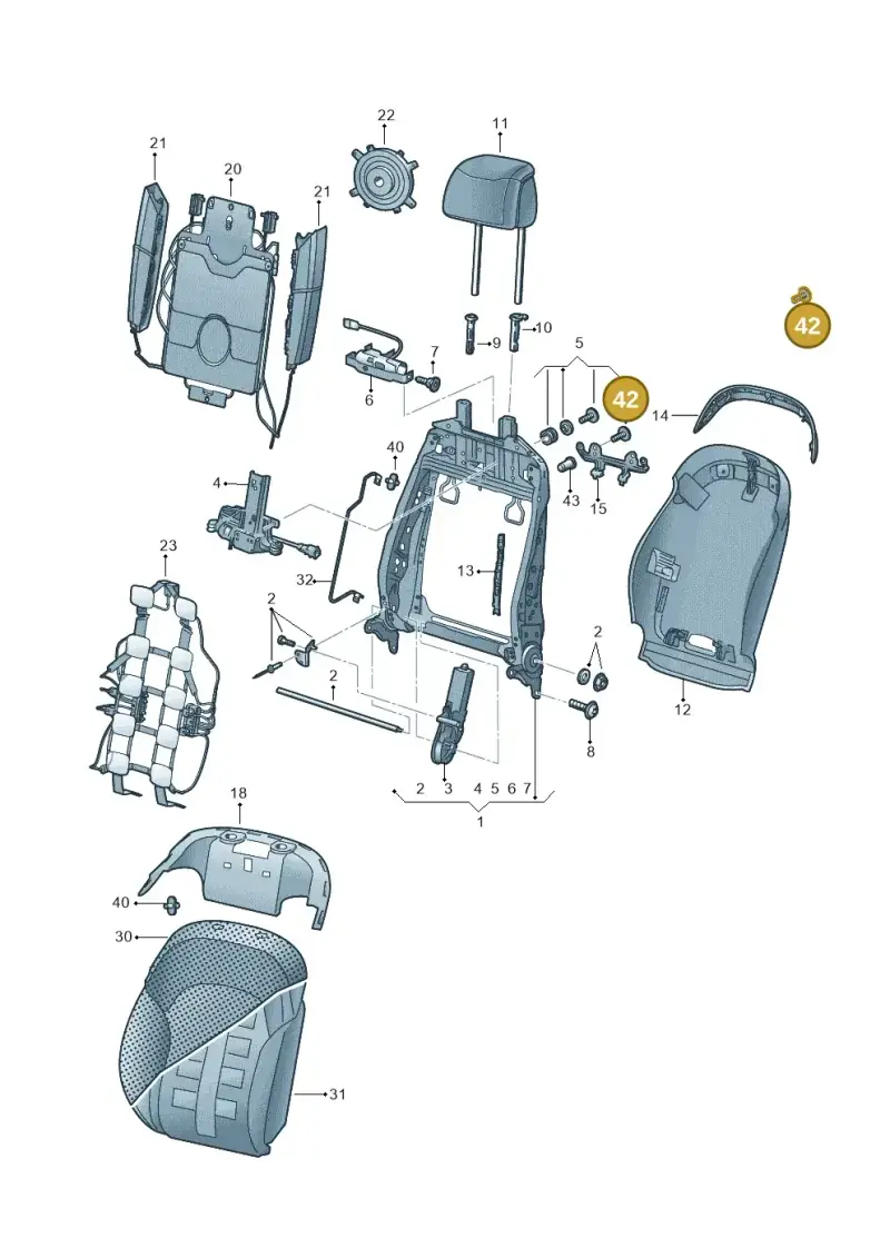 N91042303 — Audi A8 (2017-2025) diagram 838881051, position 42