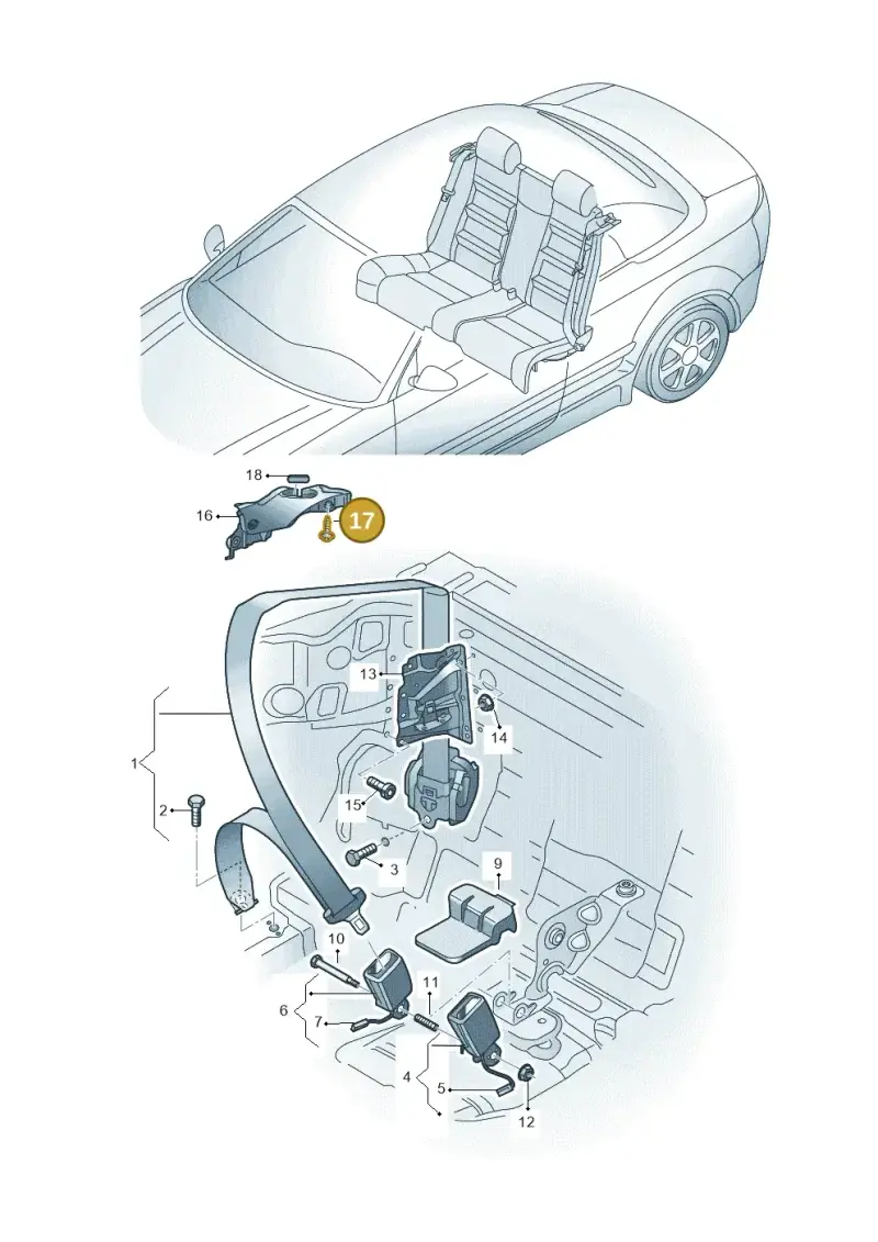 N91042303 — Audi A5 Cabriolet (2016-2025) diagram 848857700, position 17