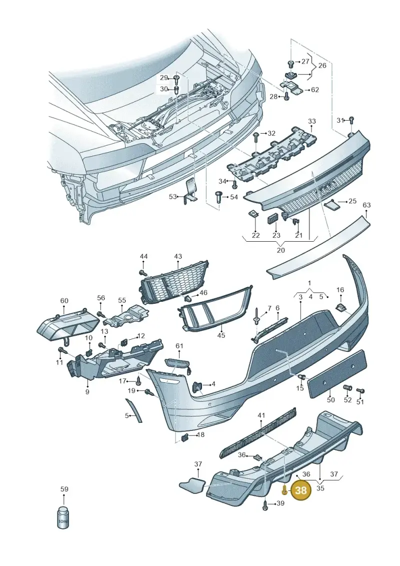 N91042303 — Audi R8 Spyder (2015-2024) diagram 872807700, position 38