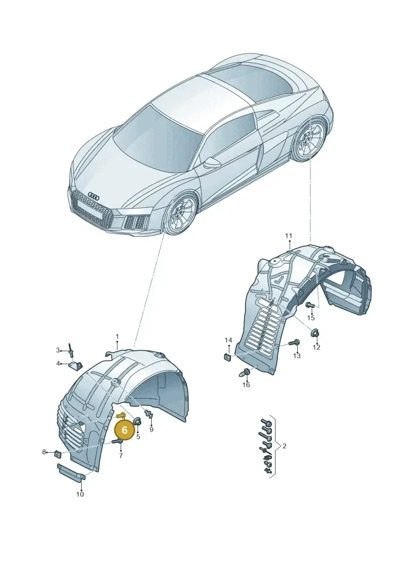 N91042303 — Audi R8 Spyder (2015-2024) diagram 872821500, position 6