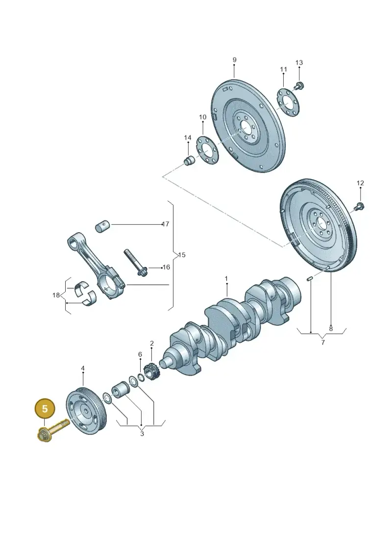 N91048601 — Volkswagen Jetta 1.6 (2014-2018) diagram 775105300, position 5