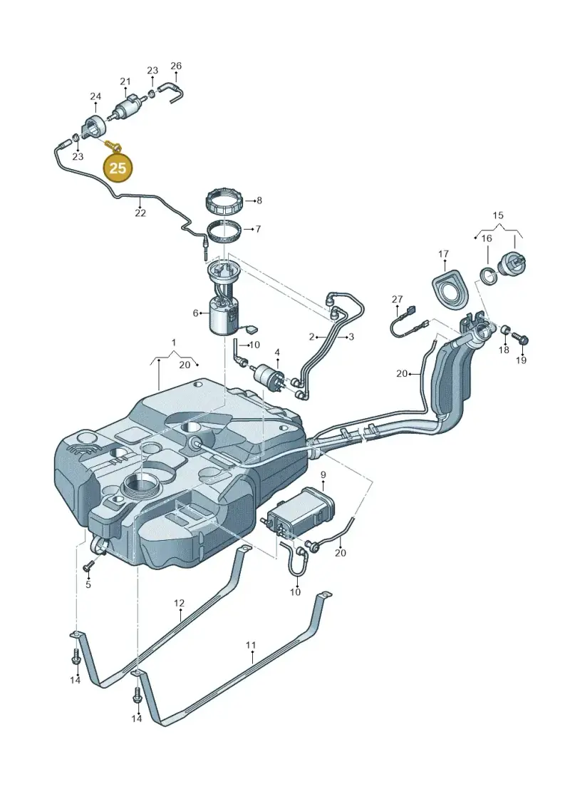 N91051101 — Volkswagen Caddy Maxi Kombi (2010-2015) diagram 690201400, position 25