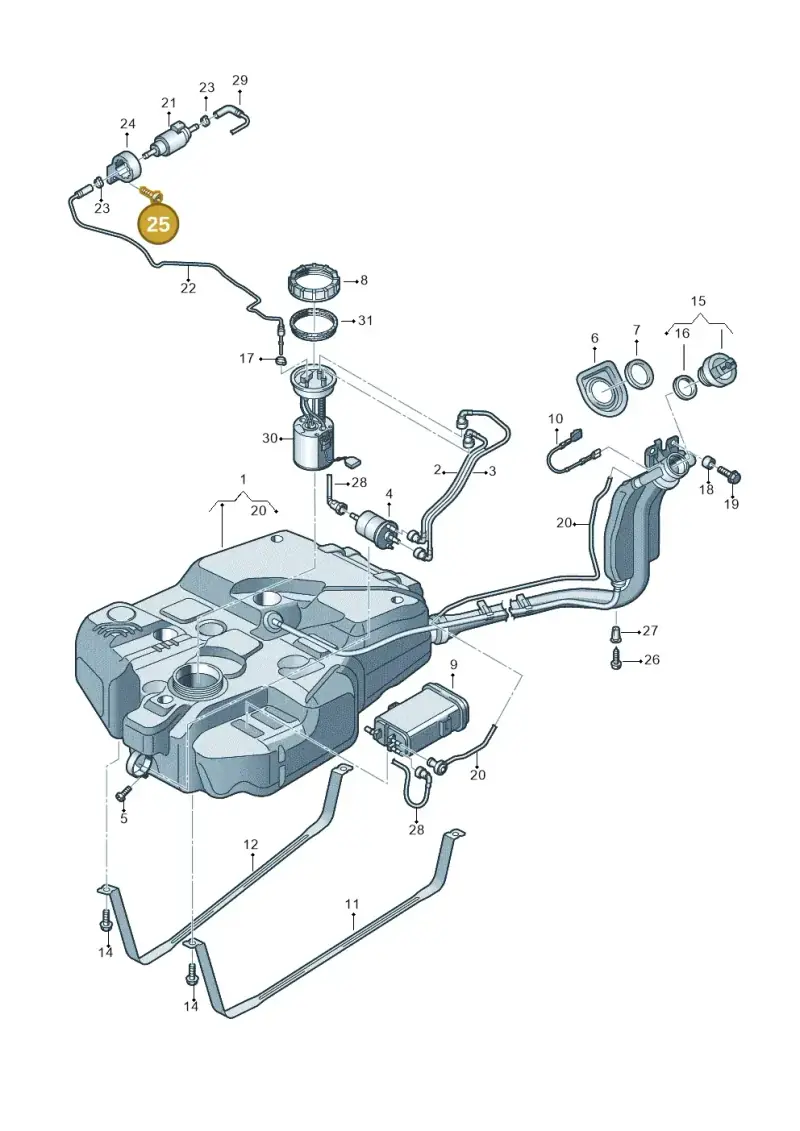 N91051101 — Volkswagen Caddy kombi (2015-2020) diagram 866201400, position 25