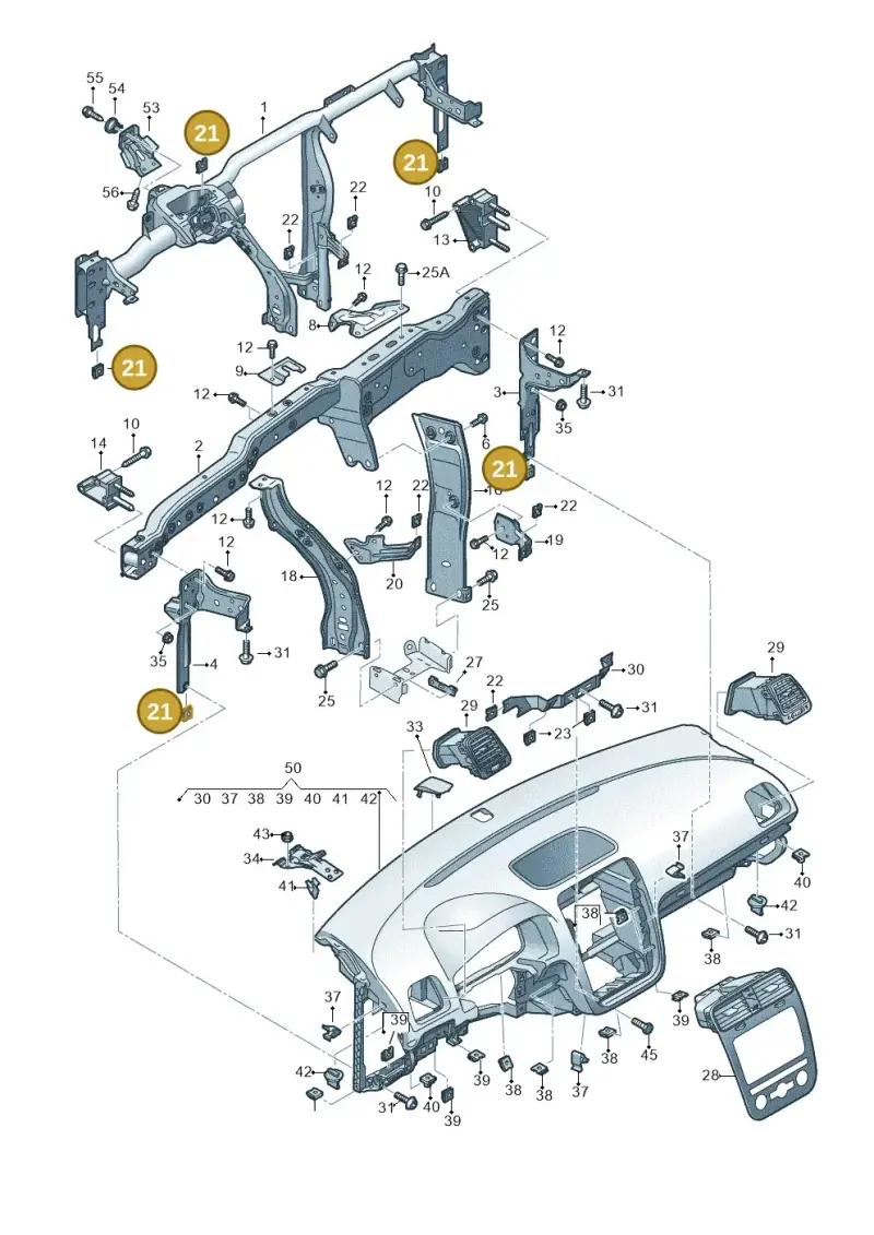 N91053201 — Volkswagen Scirocco 2.0 (2014-2017) diagram 786857000, position 21