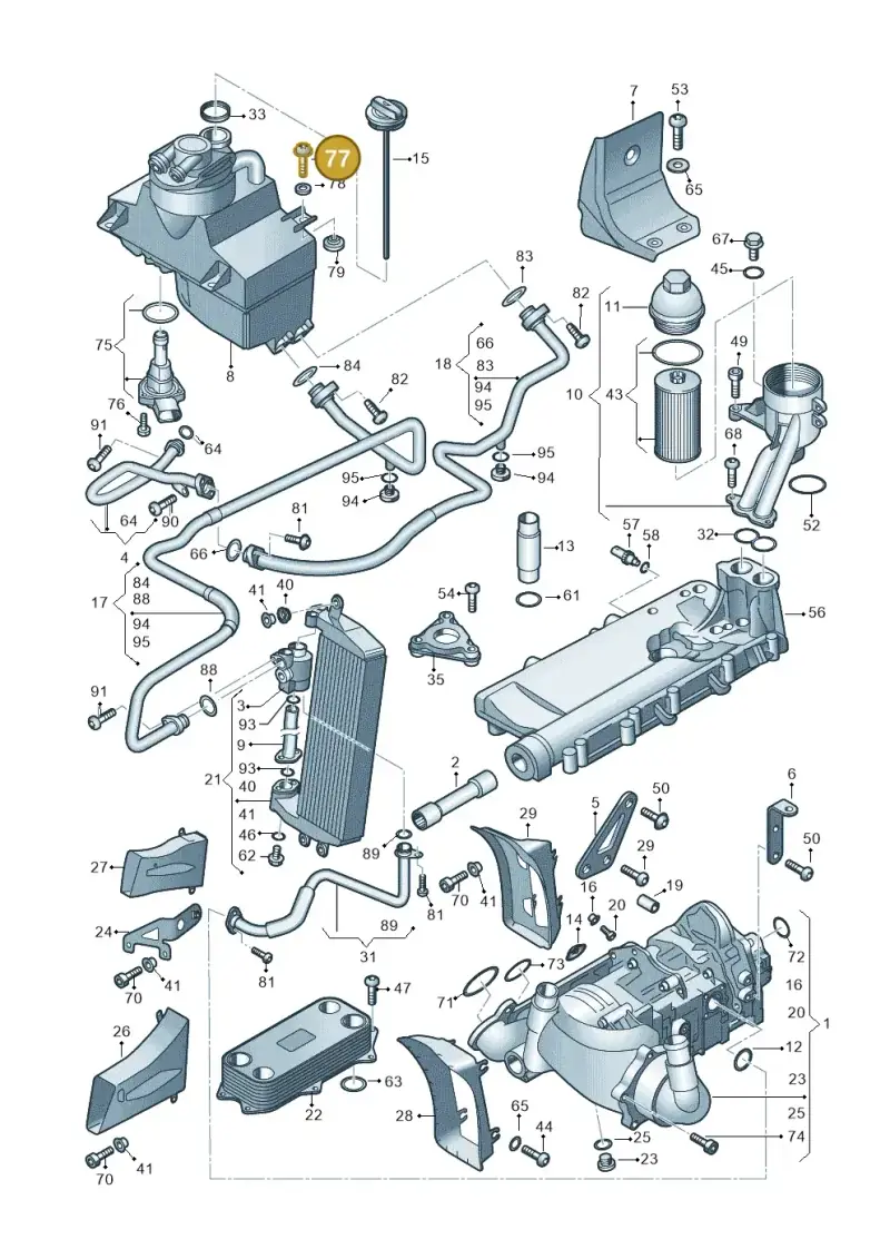 N91054201 — Audi R8 qu. 5.2 (2012-2015) diagram 752115050, position 77