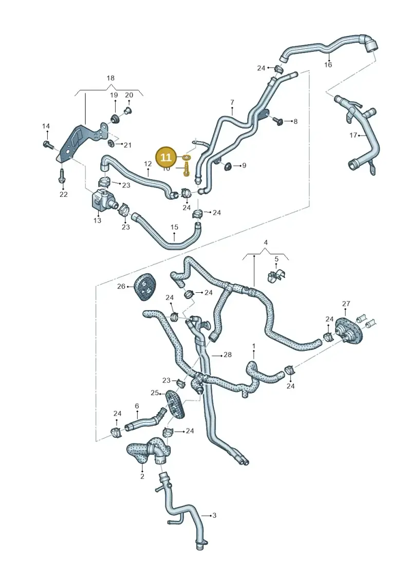 N91056601 — Audi A8 (2013-2018) diagram 771819700, position 11
