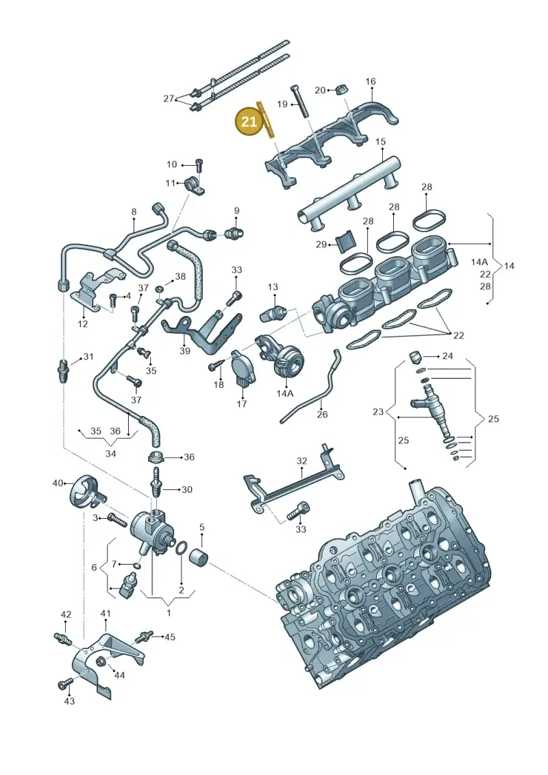 N91063801 — Volkswagen Touareg BlueMotion (2014-2018) diagram 693133500, position 21