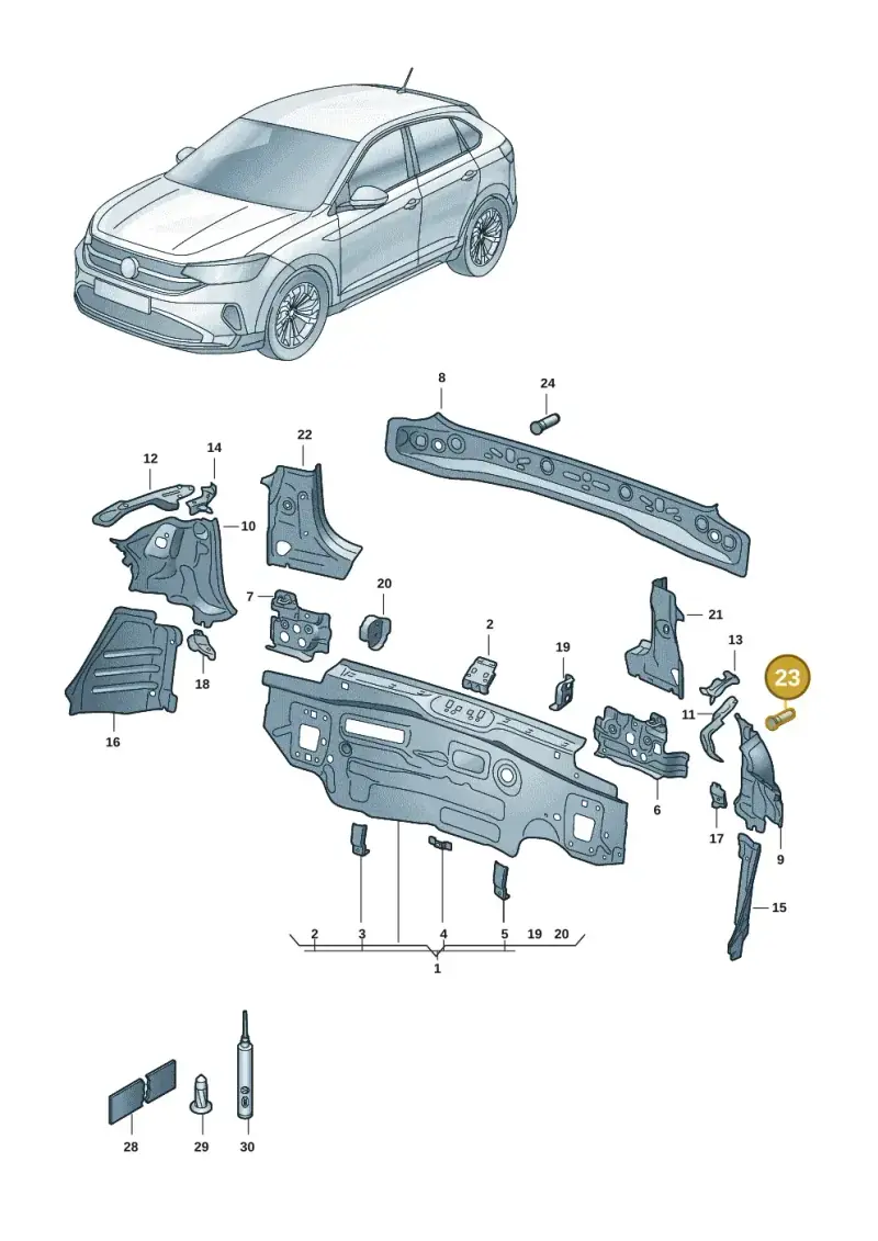 N91064102 — Volkswagen Taigo (2021-2024) diagram 2f0813000, position 23