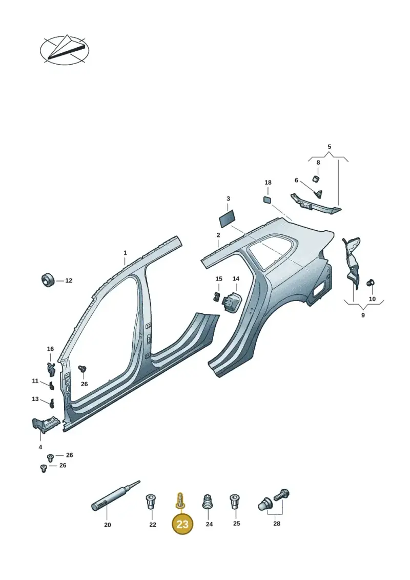 N91064102 — Volkswagen Passat estate (2023-) diagram 3j0809200, position 23