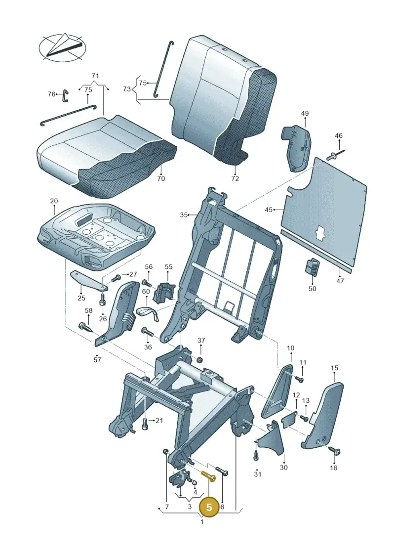 N91065901 — Volkswagen Caravelle (2019-2024) diagram 861883220, position 5