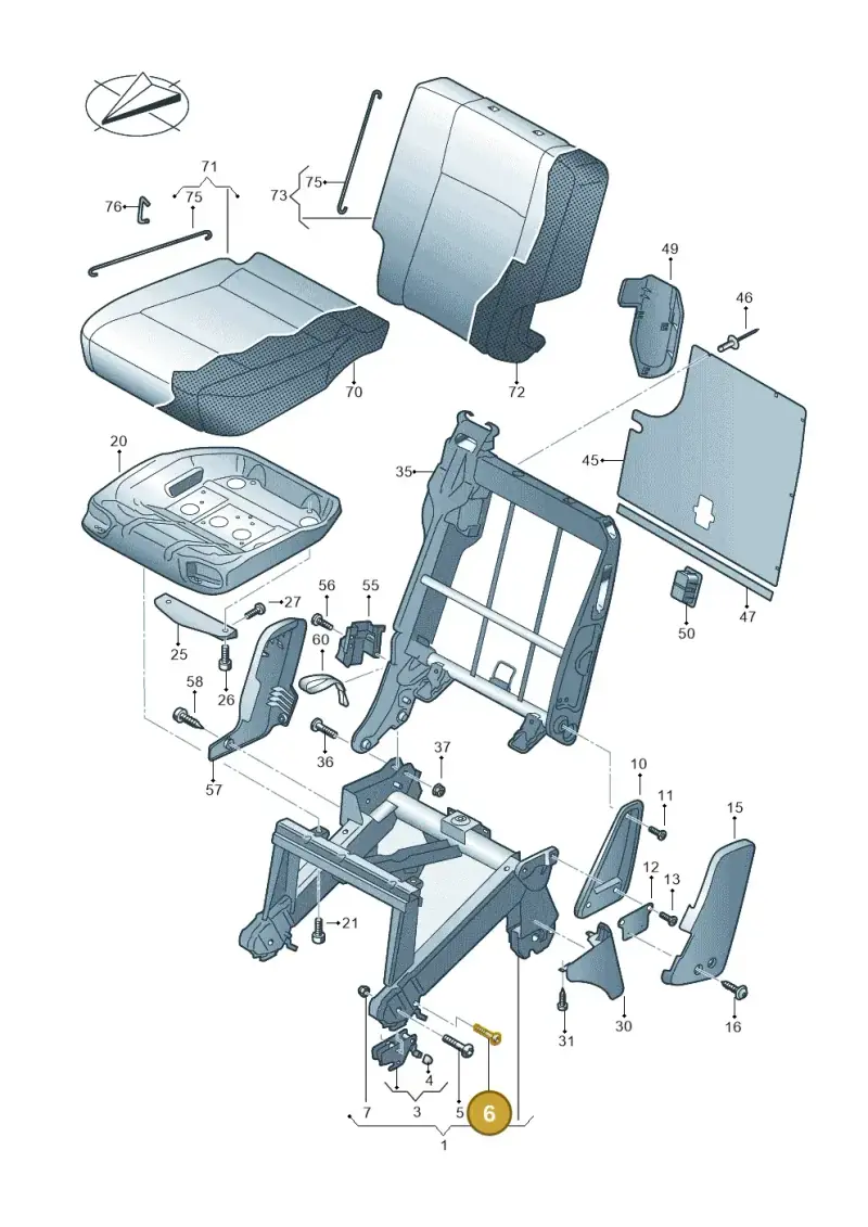 N91066001 — Volkswagen Caravelle (2019-2024) diagram 861883220, position 6