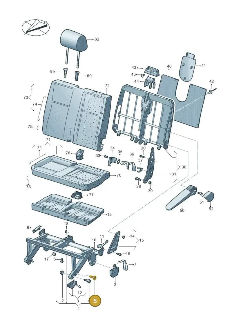 N91066001 — Volkswagen Caravelle (2019-2024) diagram 861883000, position 5