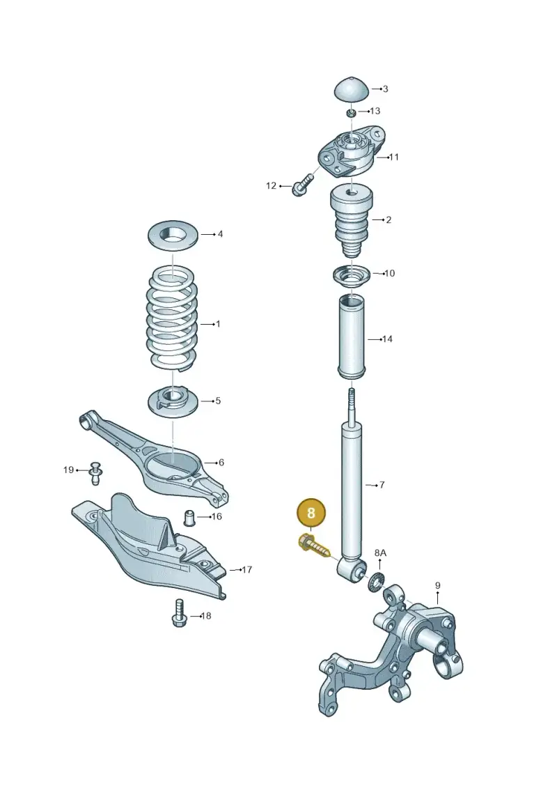 N91066201 — Volkswagen Sharan BlueMotion (2015-2022) diagram 409511000, position 8