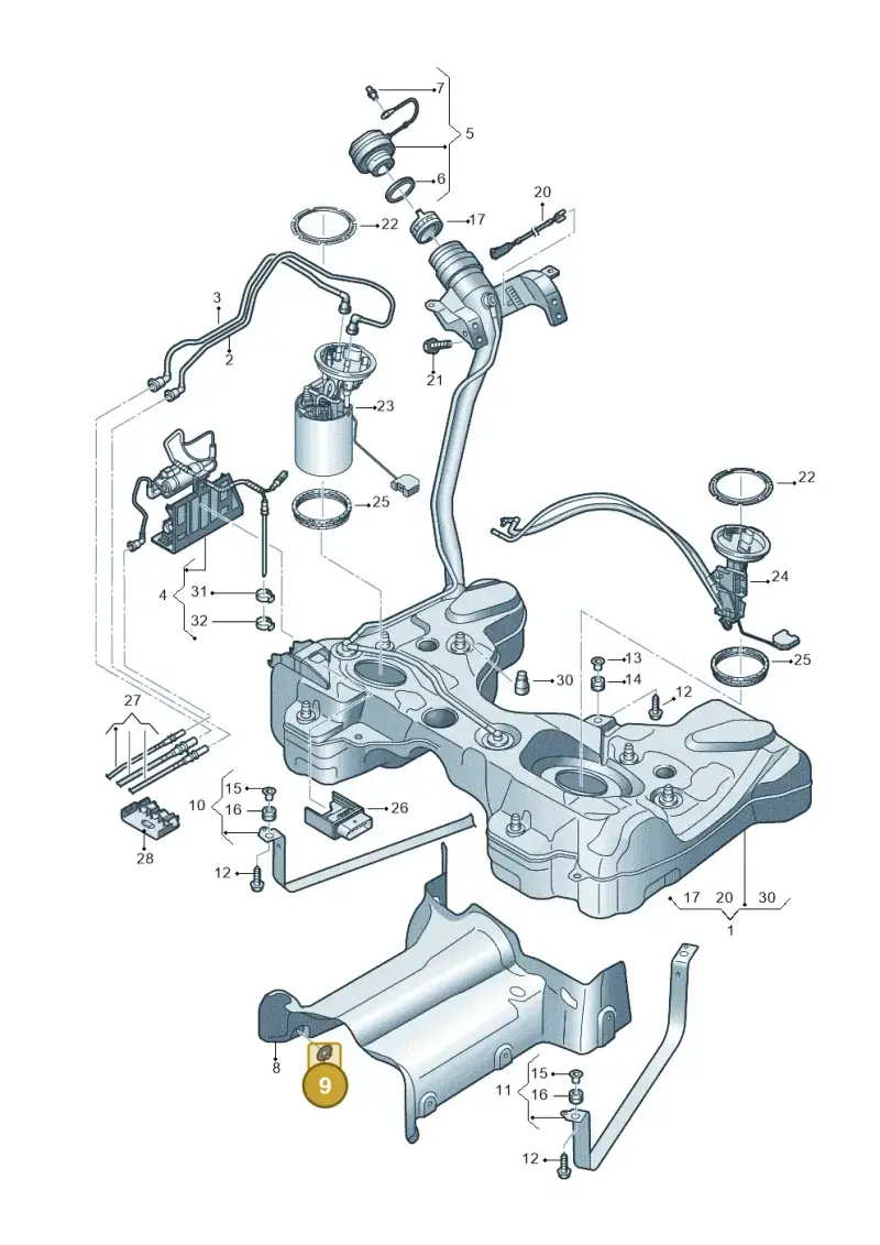 N91068501 — Volkswagen Passat estate (2023-) diagram 793201650, position 9