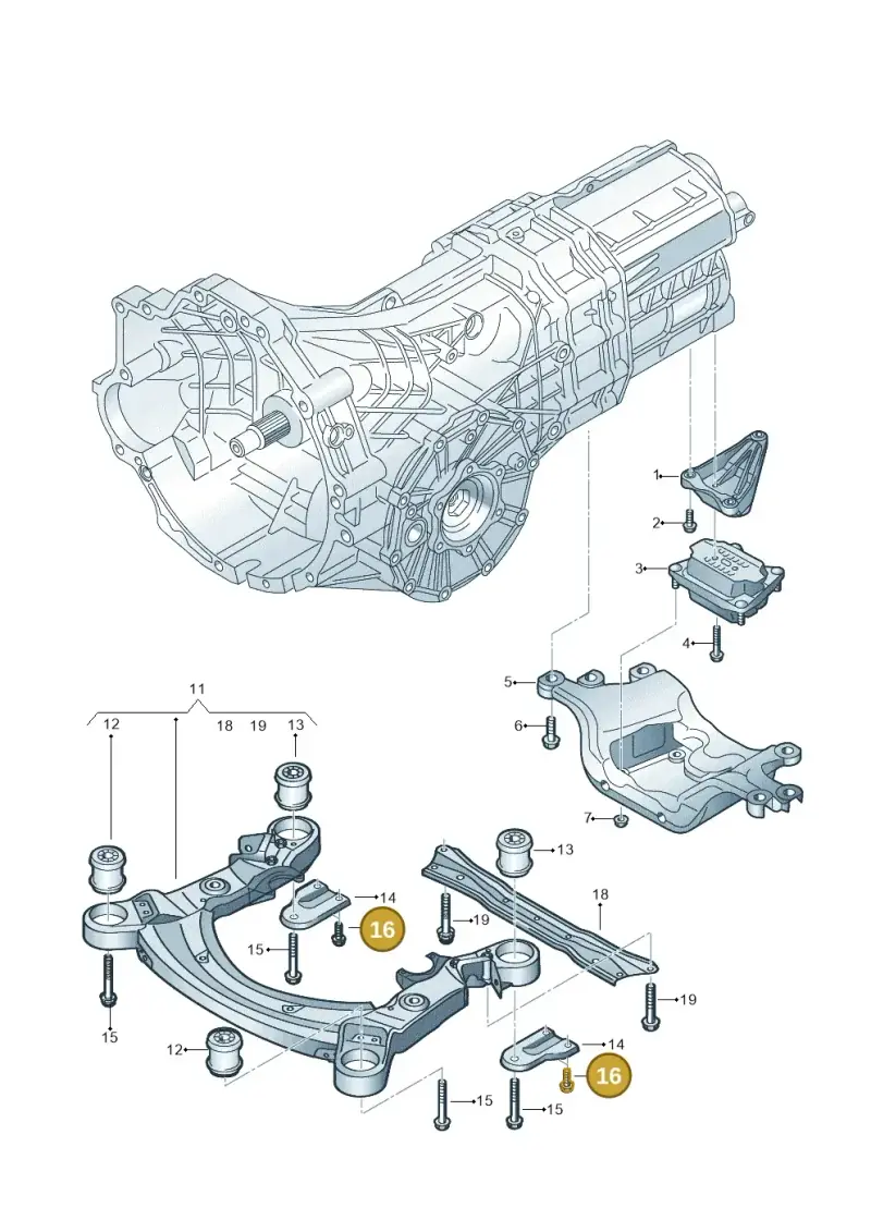 N91068701 — Audi A6 2.7 TDI (2008-2011) diagram 448399100, position 16