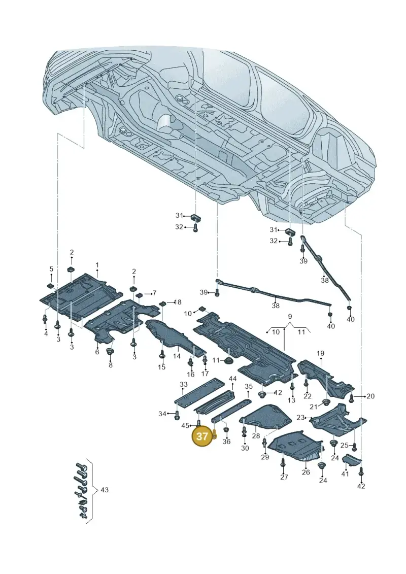 N91068701 — Audi A8 (2017-2025) diagram 838825100, position 37