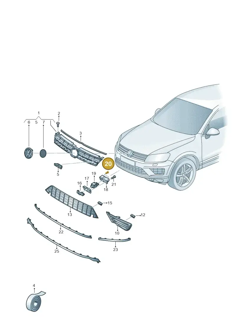 N91069902 — Volkswagen Touareg (2014-2018) diagram 787853100, position 20