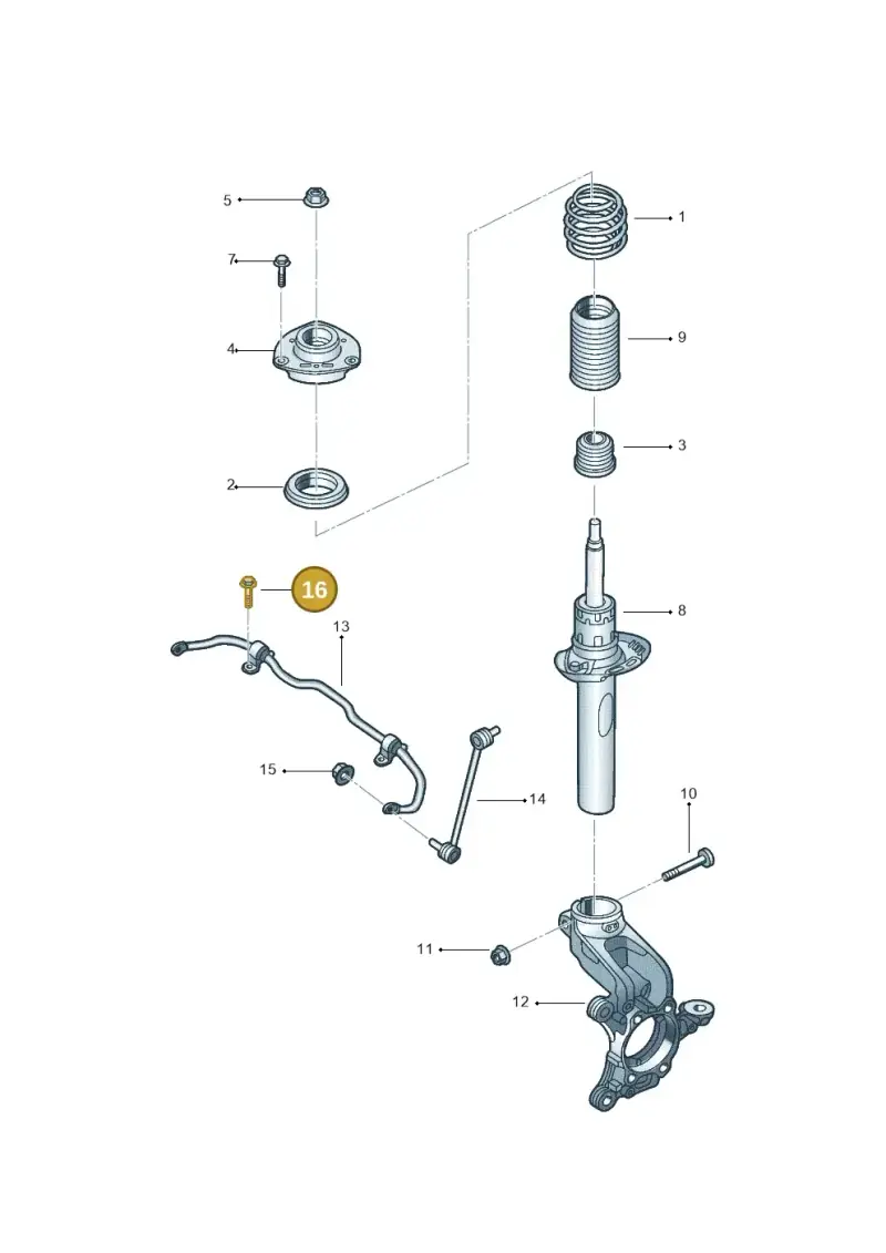N91073401 — Volkswagen Jetta 2.0 (2015-2015) diagram 880411030, position 16