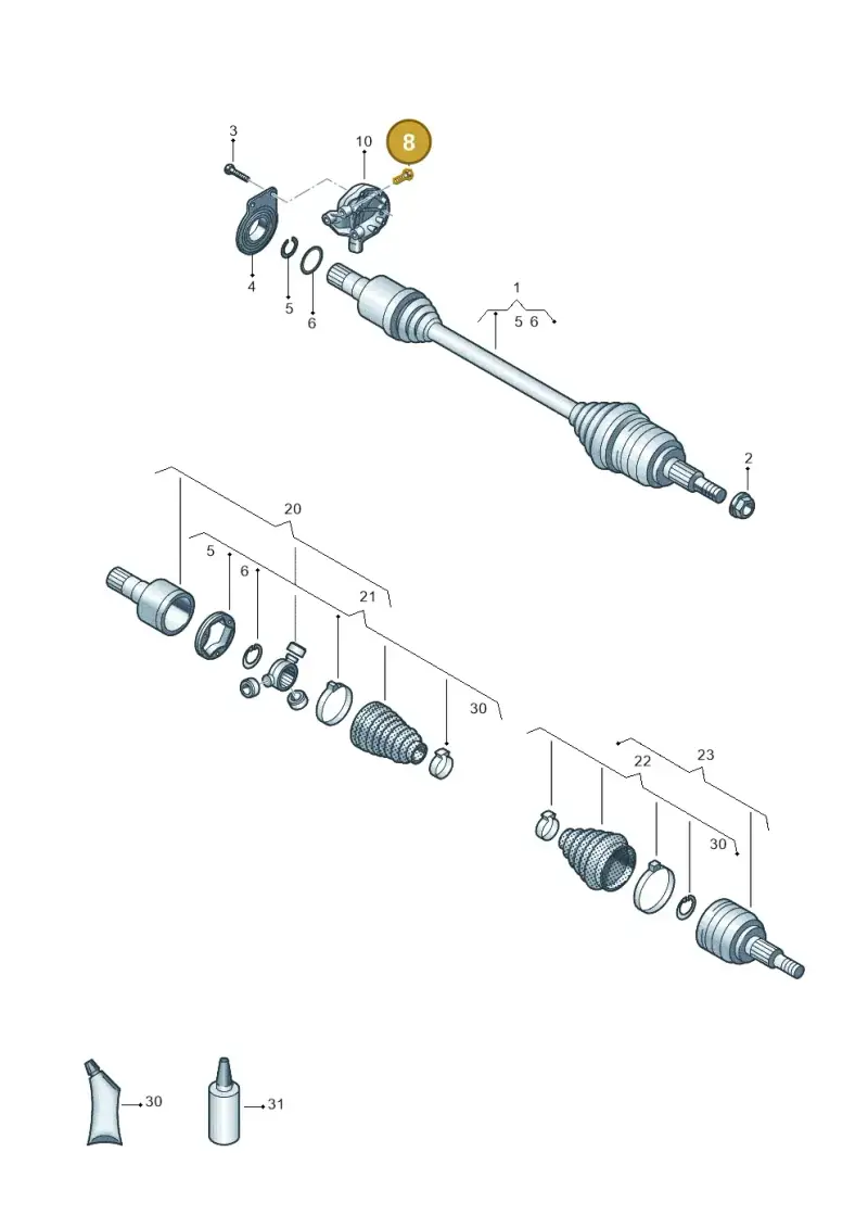 N91073402 — Volkswagen MAN TGE 55 (2016-2021) diagram 806407270, position 8