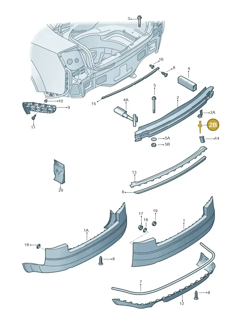 N91075401 — Audi A4/S4/Av./qu. (2001-2004) diagram 249807500, position 2B