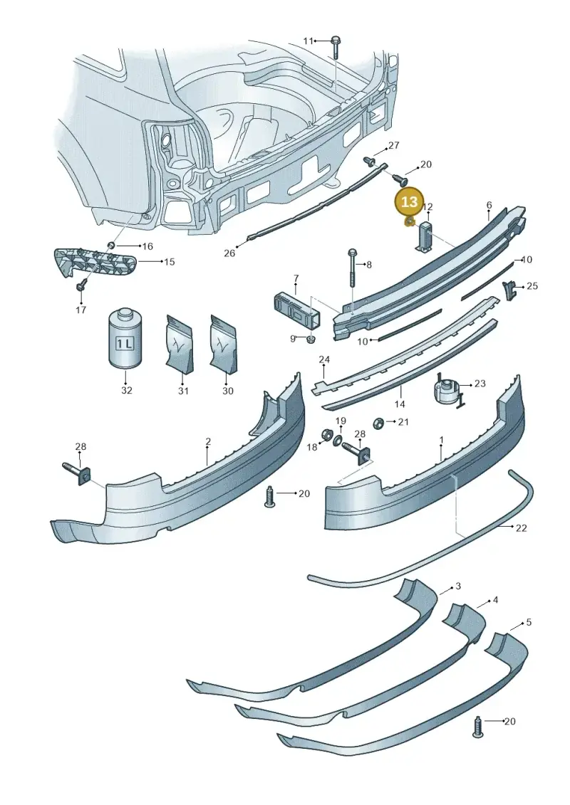 N91075401 — Audi A4/S4/Av./qu. (2001-2004) diagram 249807600, position 13