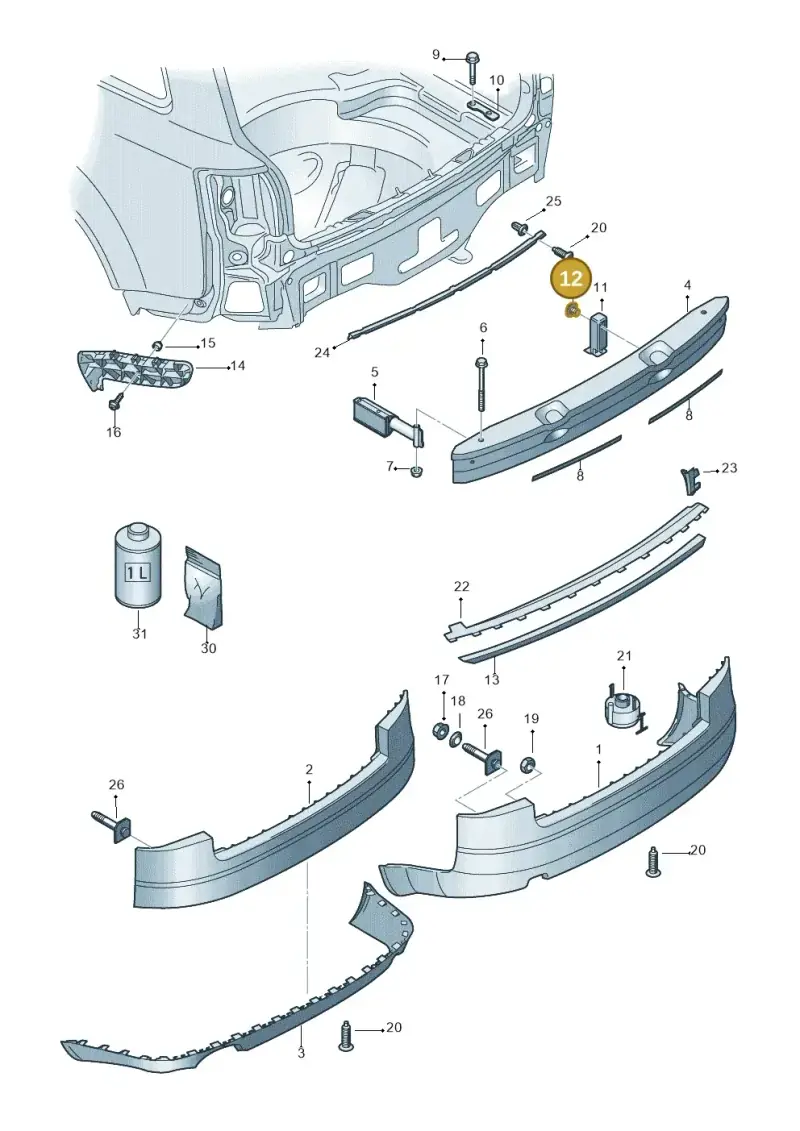 N91075401 — Audi A4/S4/Av./qu. (2001-2004) diagram 249807650, position 12