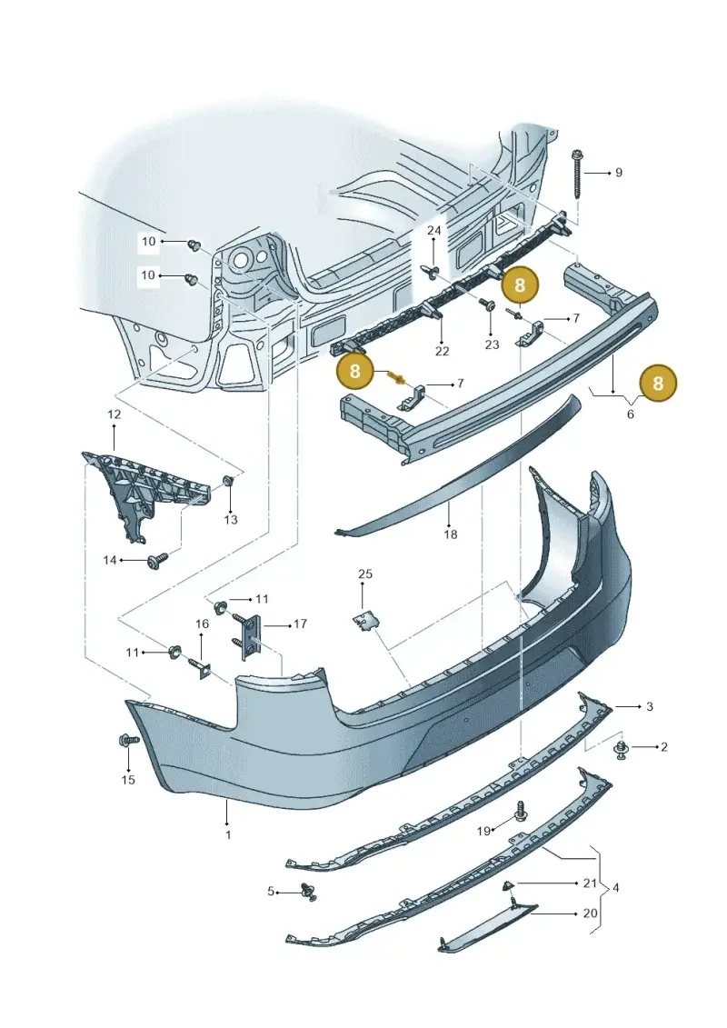 N91075401 — SEAT Exeo ST Reference (2008-2011) diagram 664807600, position 8