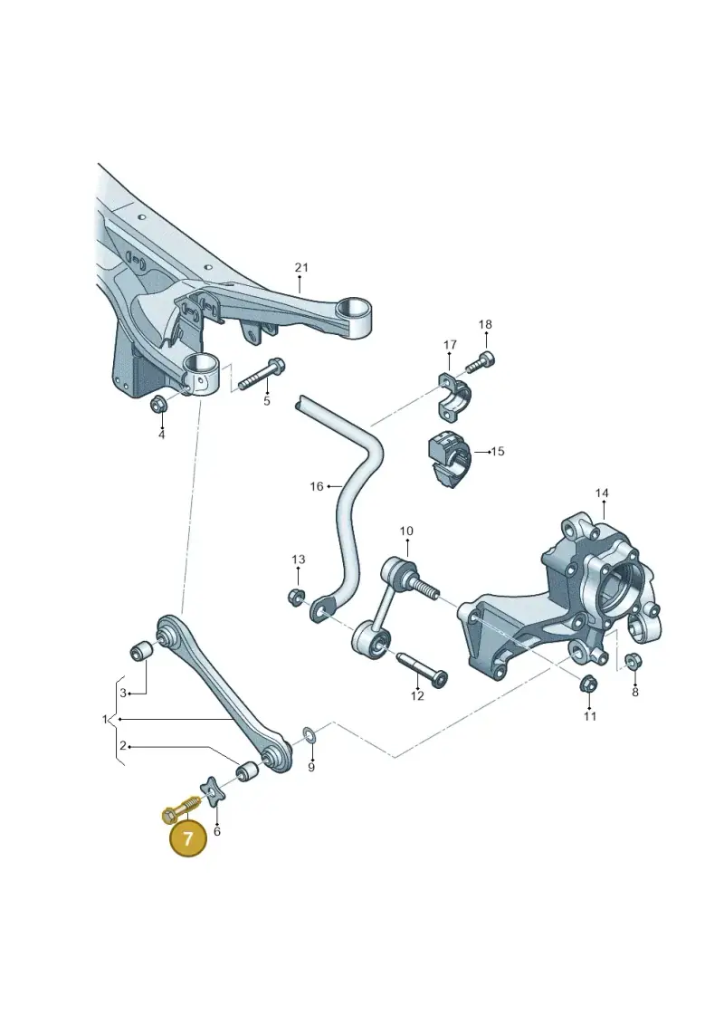 N91076701 — Volkswagen Golf (2011-2013) diagram 460501300, position 7