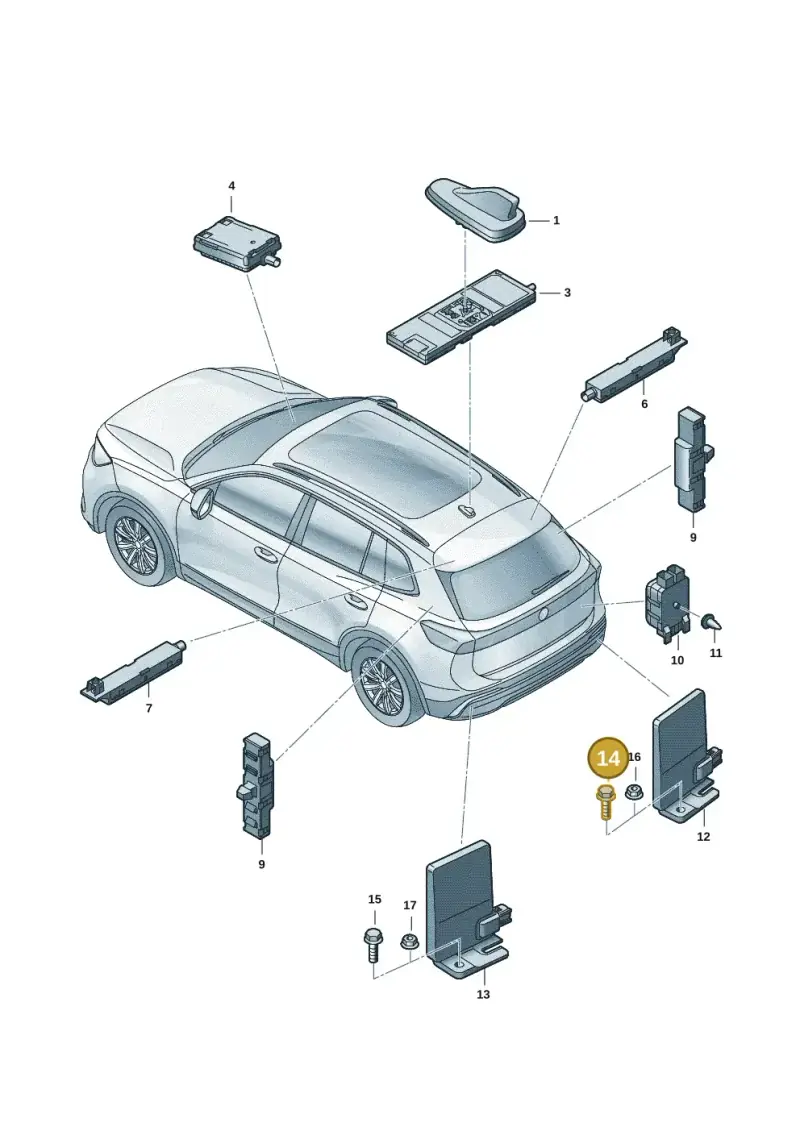 N91079901 — Volkswagen Tiguan 2.0 (2023-) diagram 57x035200, position 14