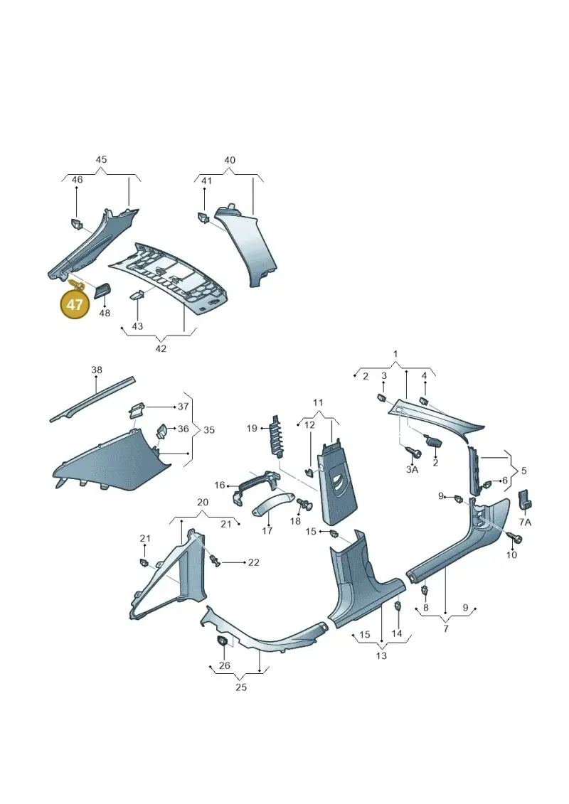 N91085101 — Audi A6 Avant (2012-2018) diagram 738867650, position 47