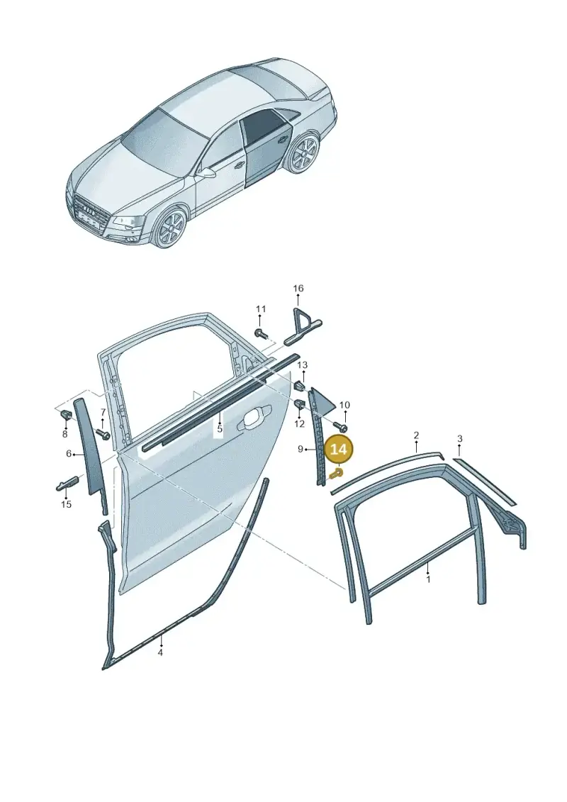 N91085101 — Audi A8 (2013-2018) diagram 771839400, position 14