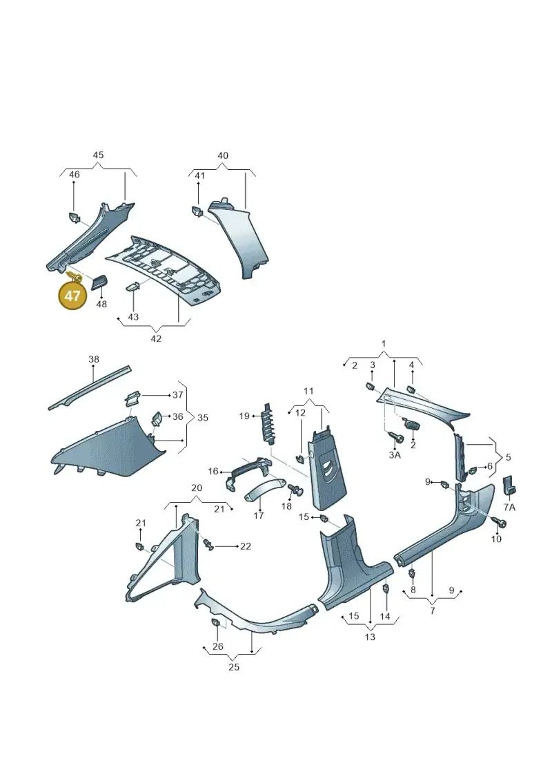 N91085101 — Audi A6 (2014-2018) diagram 798867650, position 47