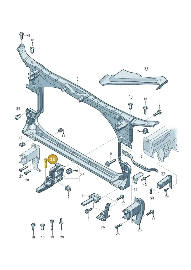 N91089401 — Audi A7 Sportback (2014-2018) diagram 711805000, position 10