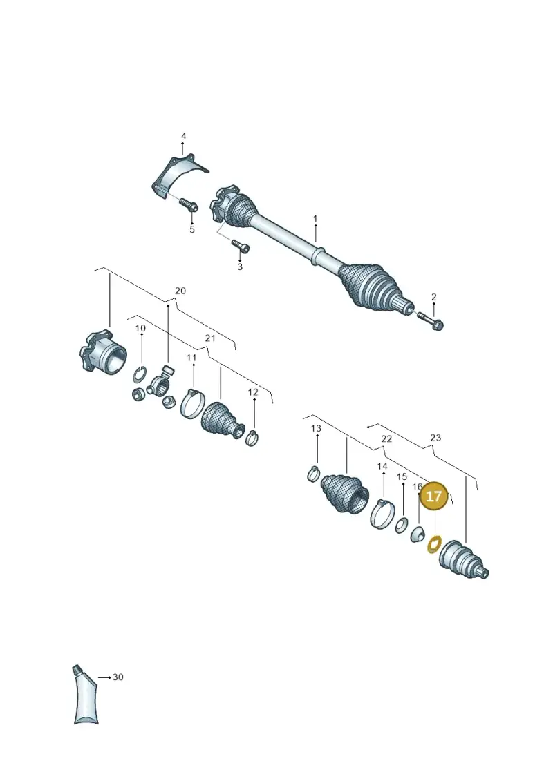 N91092301 — Volkswagen Jetta (2014-2017) diagram 460407650, position 17