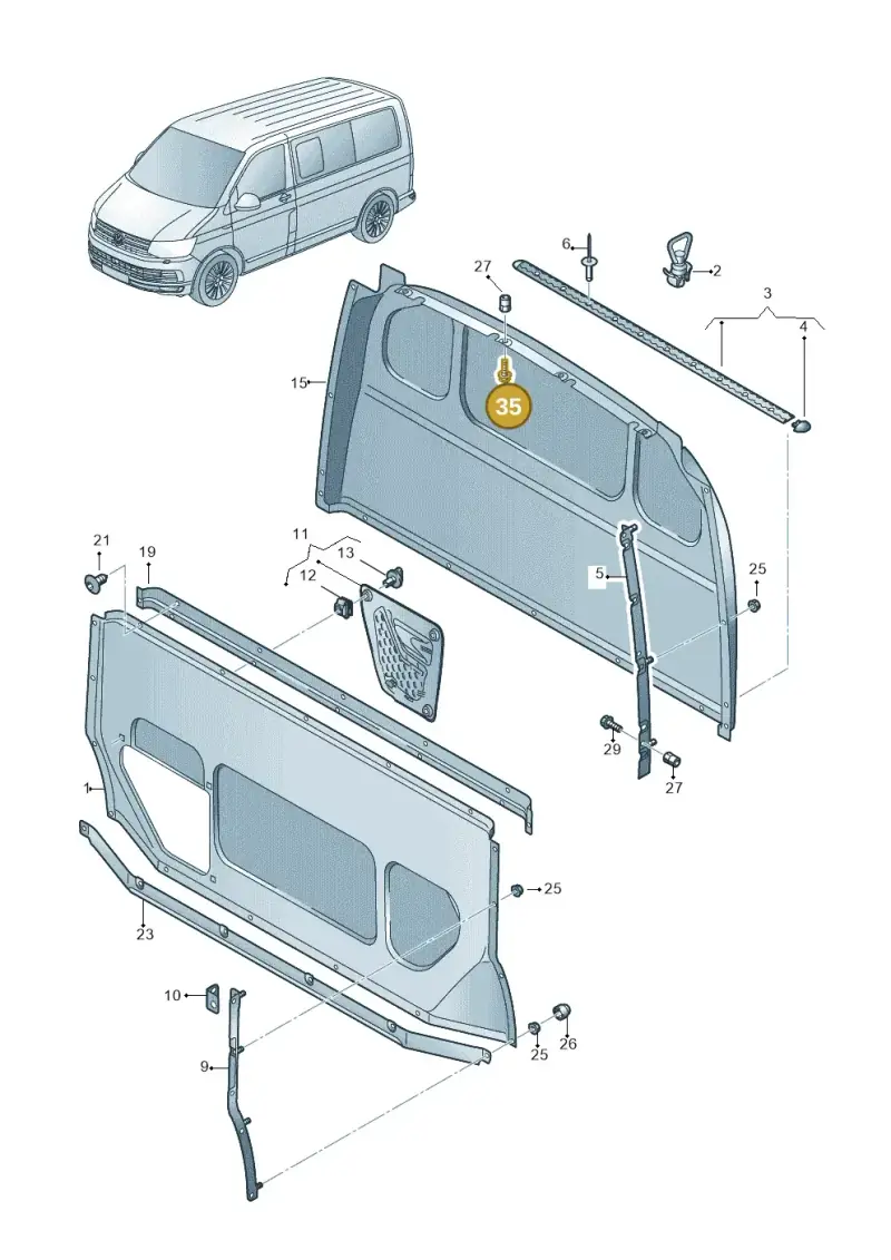 N91096601 — Volkswagen Caravelle (2019-2024) diagram 861863900, position 35