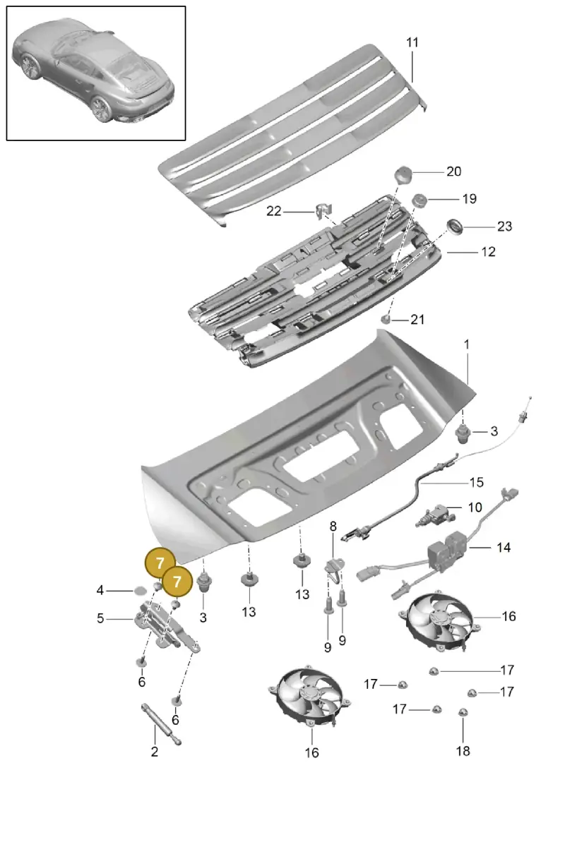 N91096601 — Porsche GT2 RS Clubsport (2013-2020) diagram p42803005, position 7