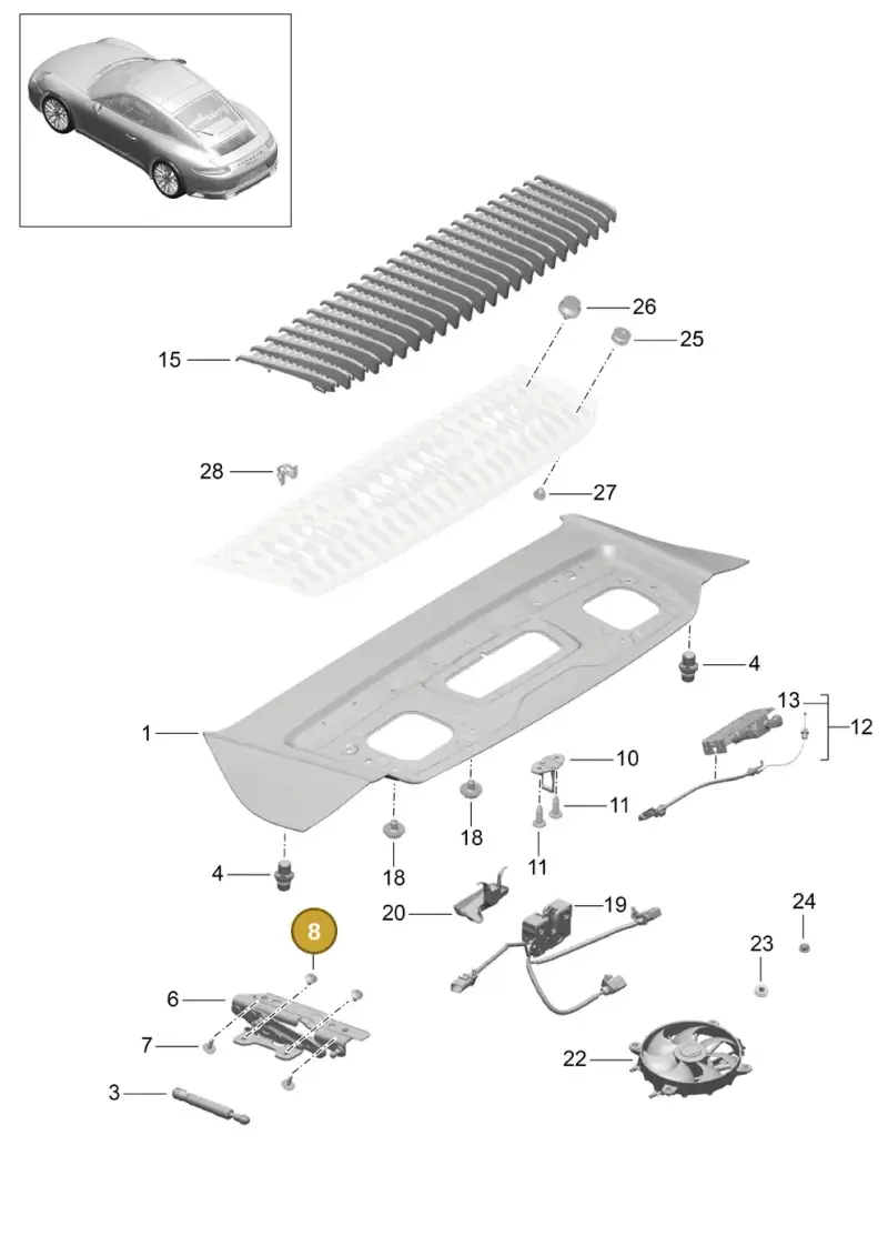 N91096601 — Porsche 911 (2016-2019) diagram p47803005, position 8