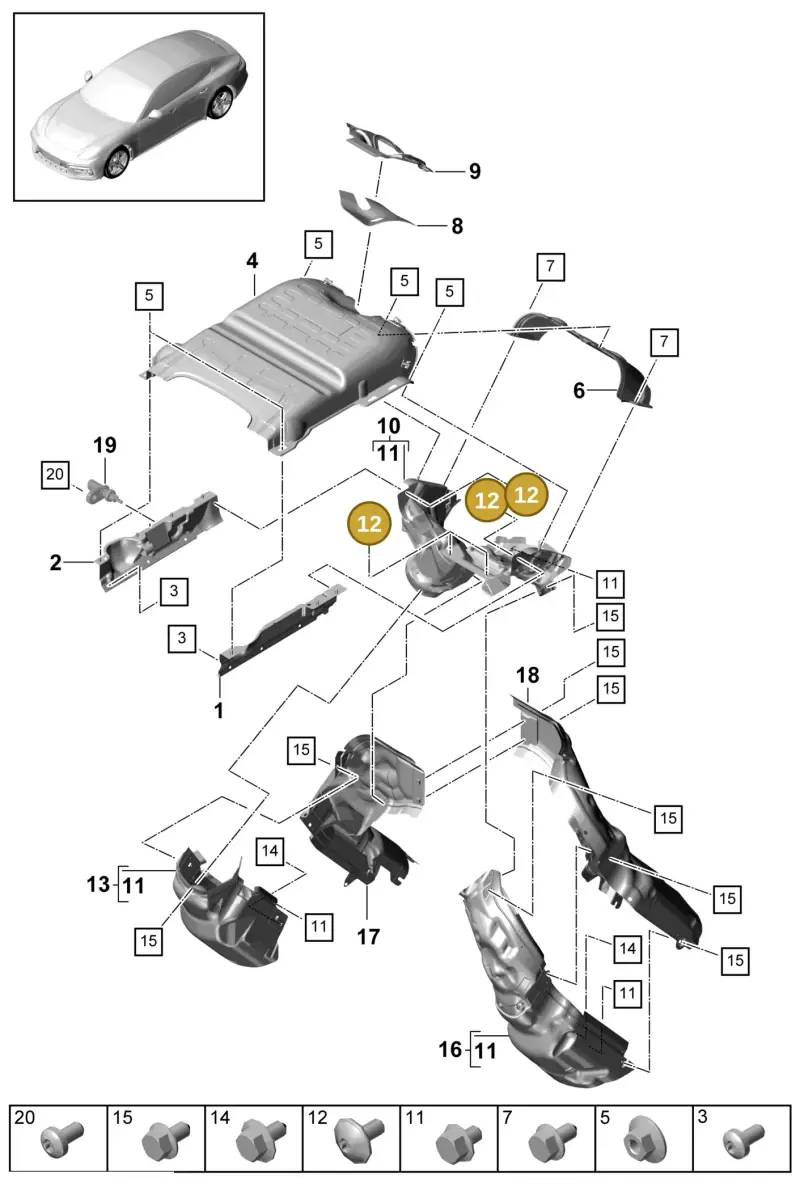 N91096601 — Porsche Panamera (2016-2020) diagram p49202095, position 12