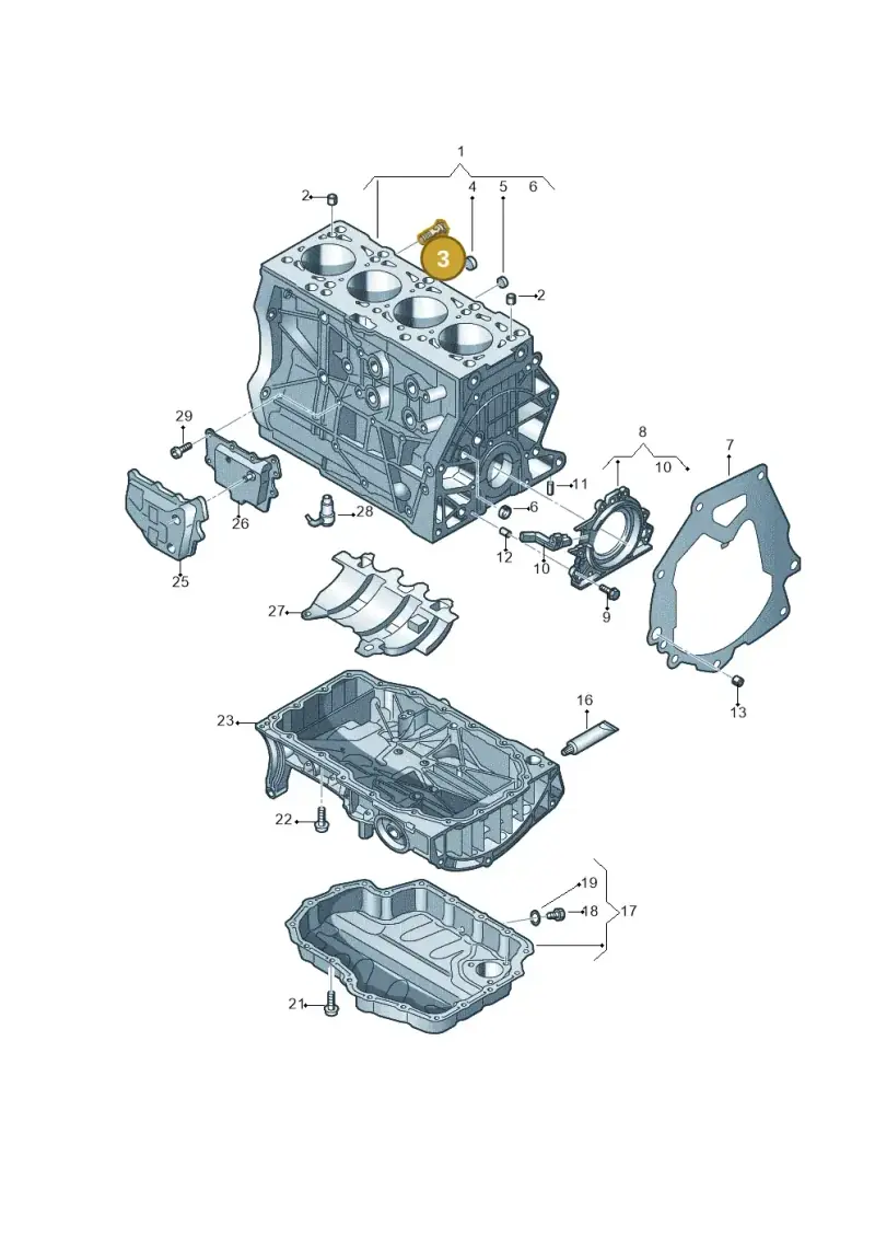 N91101401 — Volkswagen Golf 2.0 BlueMotion (2019-2024) diagram 62x103030, position 3