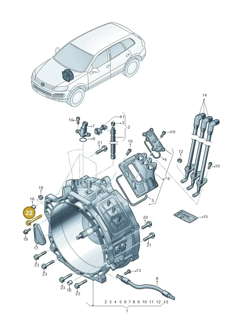 N91105601 — Volkswagen Touareg (2010-2012) diagram 693901000, position 22