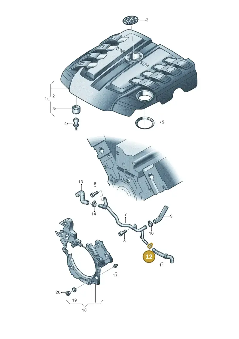 N91106101 — Volkswagen Touareg BlueMotion (2014-2018) diagram 693103950, position 12