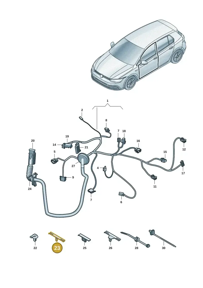 N91115901 — Volkswagen Golf 2.0 BlueMotion (2019-2024) diagram 5h0972033, position 23