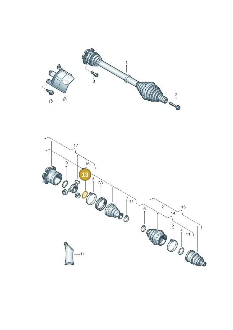 N91116901 — Audi A8 (2013-2018) diagram 771407300, position 13