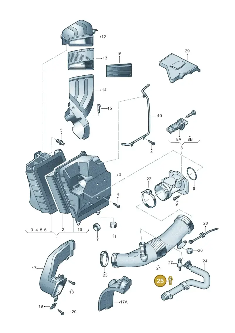 N91122901 — Audi A4/S4/Av./qu.     05> (2005-) diagram 249133400, position 25