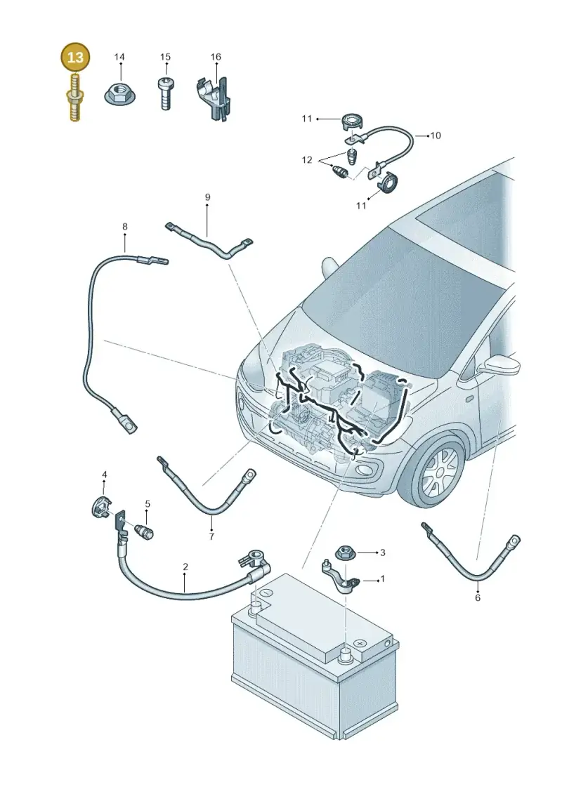 N91125101 — Volkswagen E-up! (2016-2023) diagram 772971010, position 13